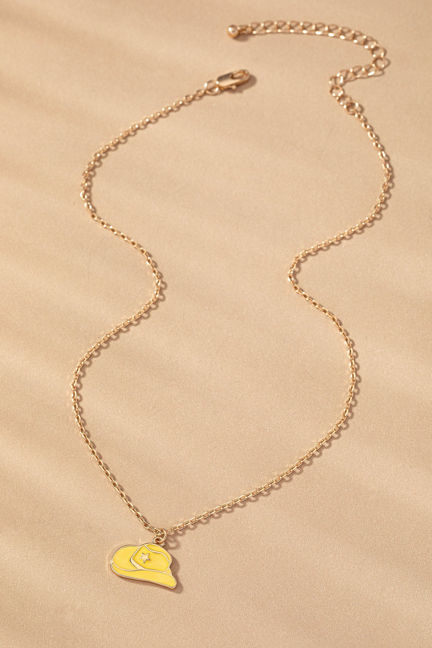 Cowboy Hat Necklace Yellow