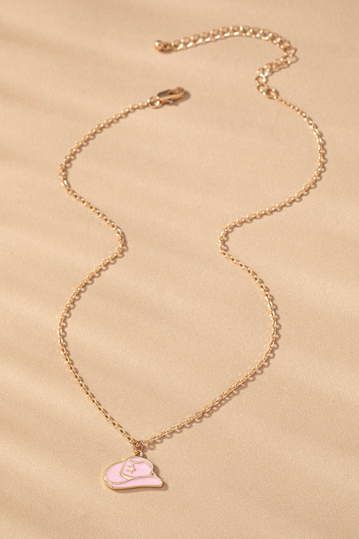 Cowboy Hat Necklace Pink