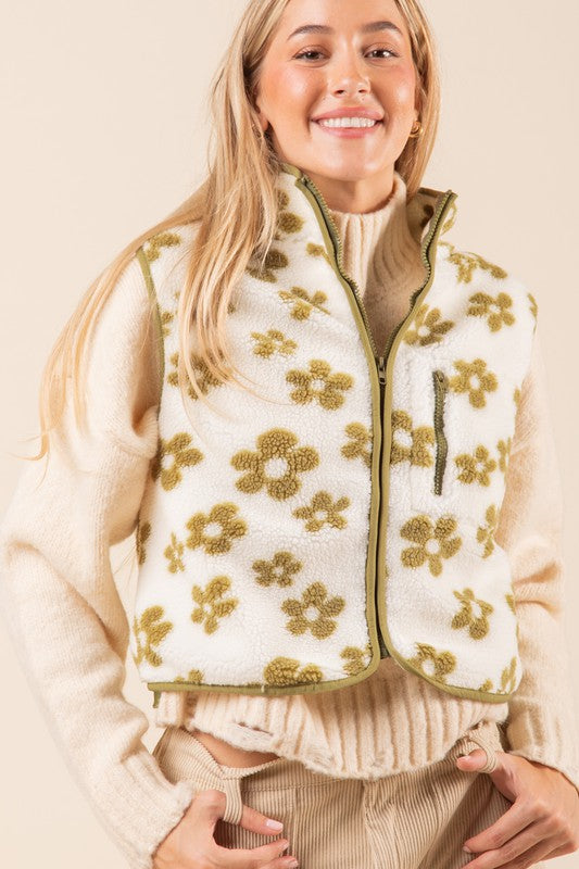 Green Floral Vest