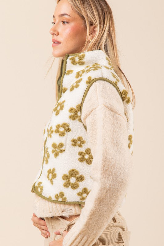 Green Floral Vest