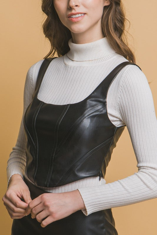 Leather Crop Top