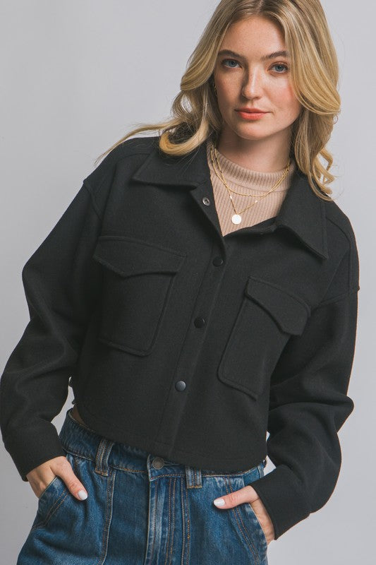 Fleece Cropped Jacket