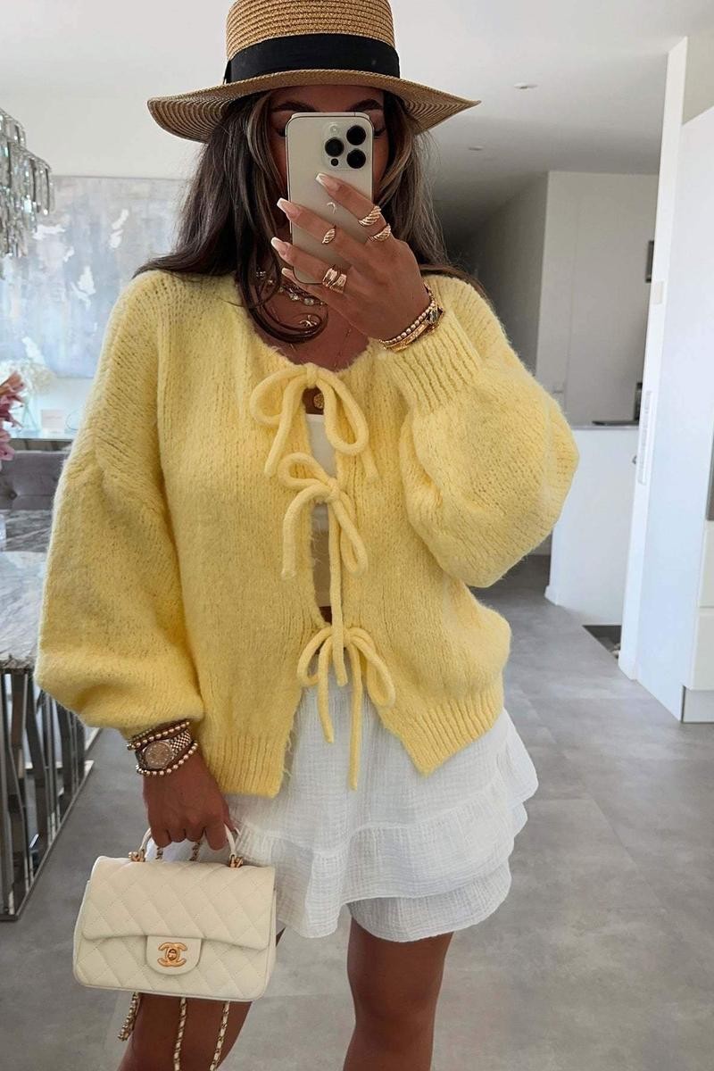 Bow-tie Cardi Yellow