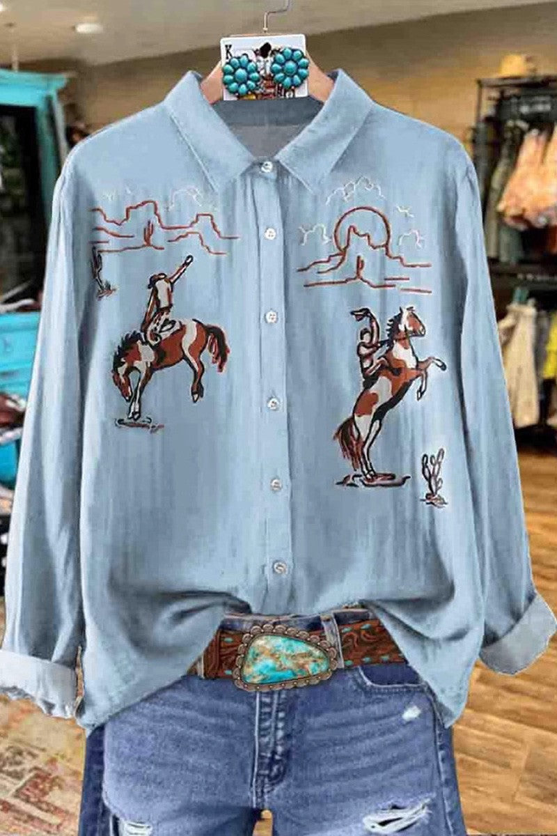 Western Denim Button Up