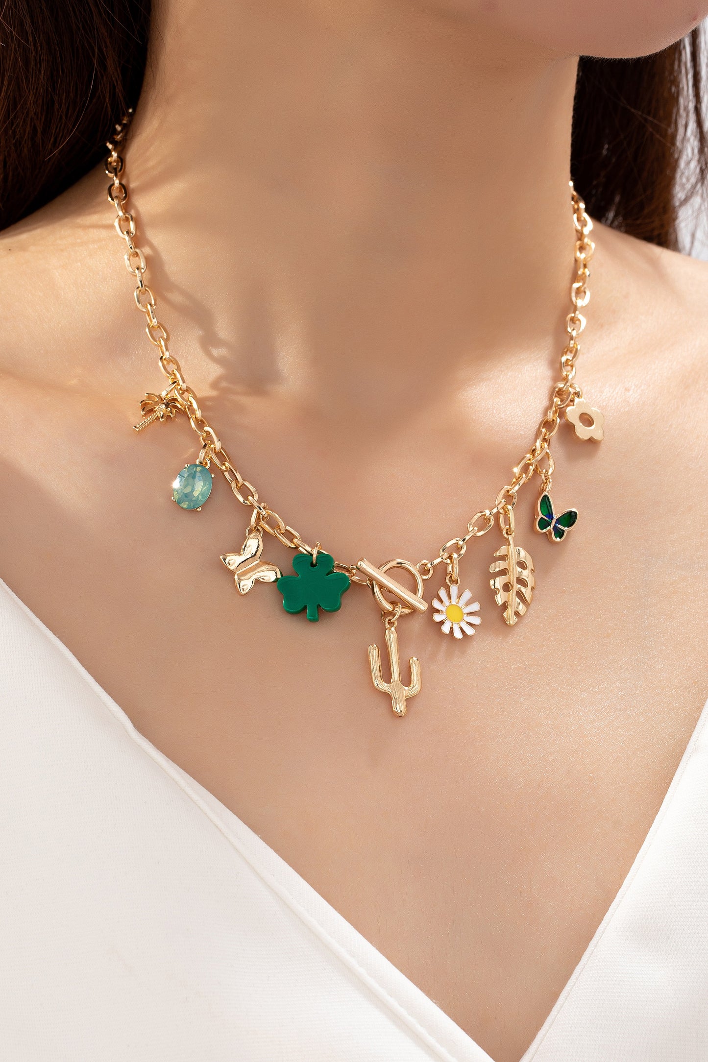 Green Charm Necklace