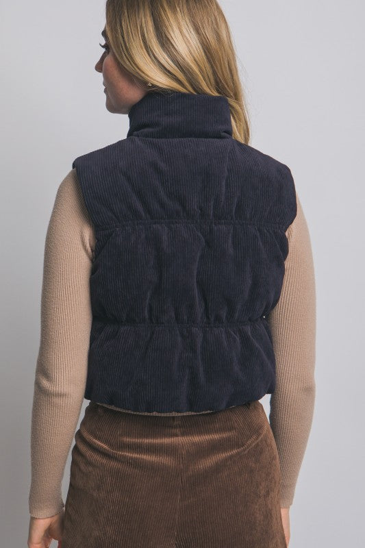 Reversible Western Vest Black