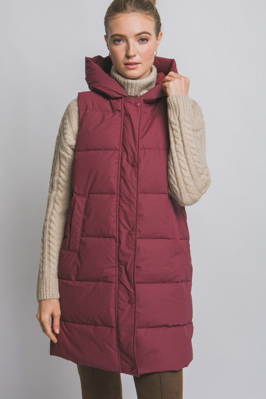 Puffer Vest Burgundy