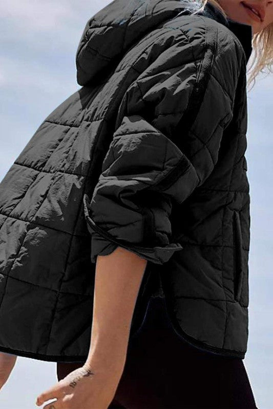 Oversized Hooded Pullover Black