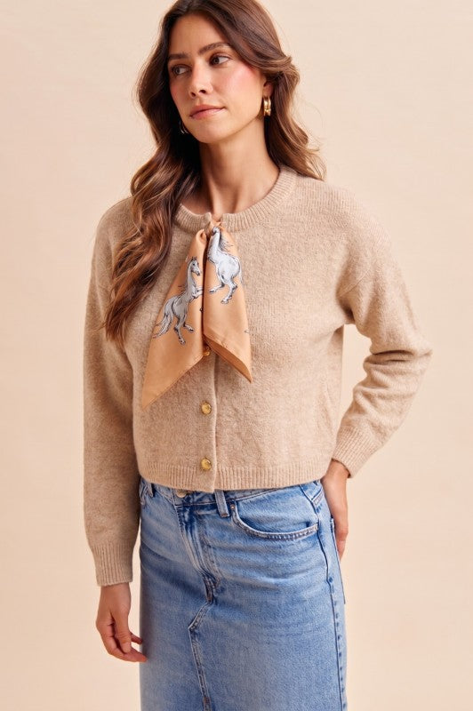 Horse Scarf Cardigan