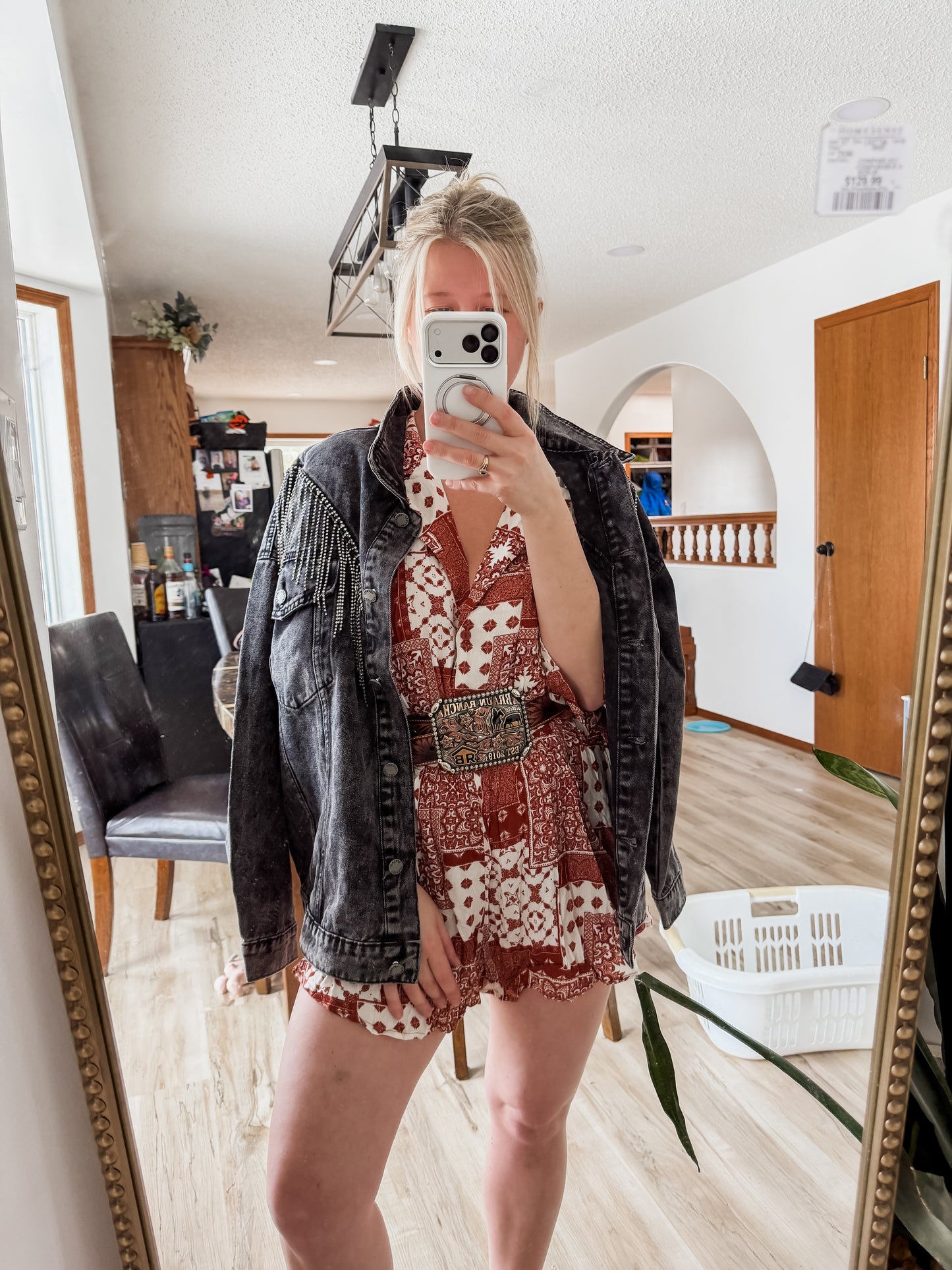 Denim Rhinestone Jacket