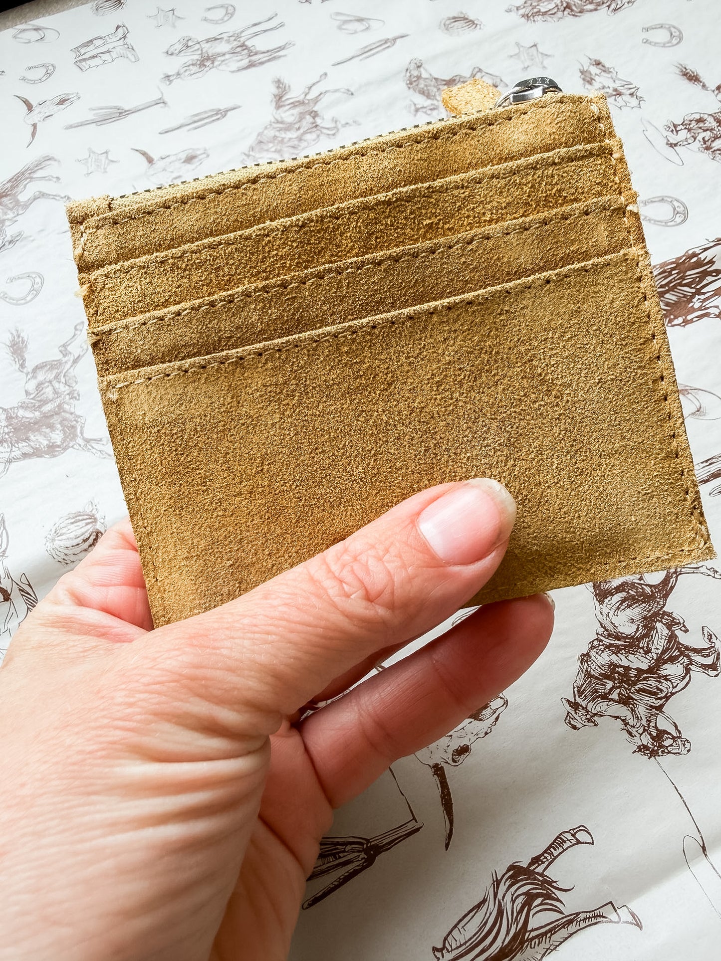 Boot Stitch Card Holder Yellow