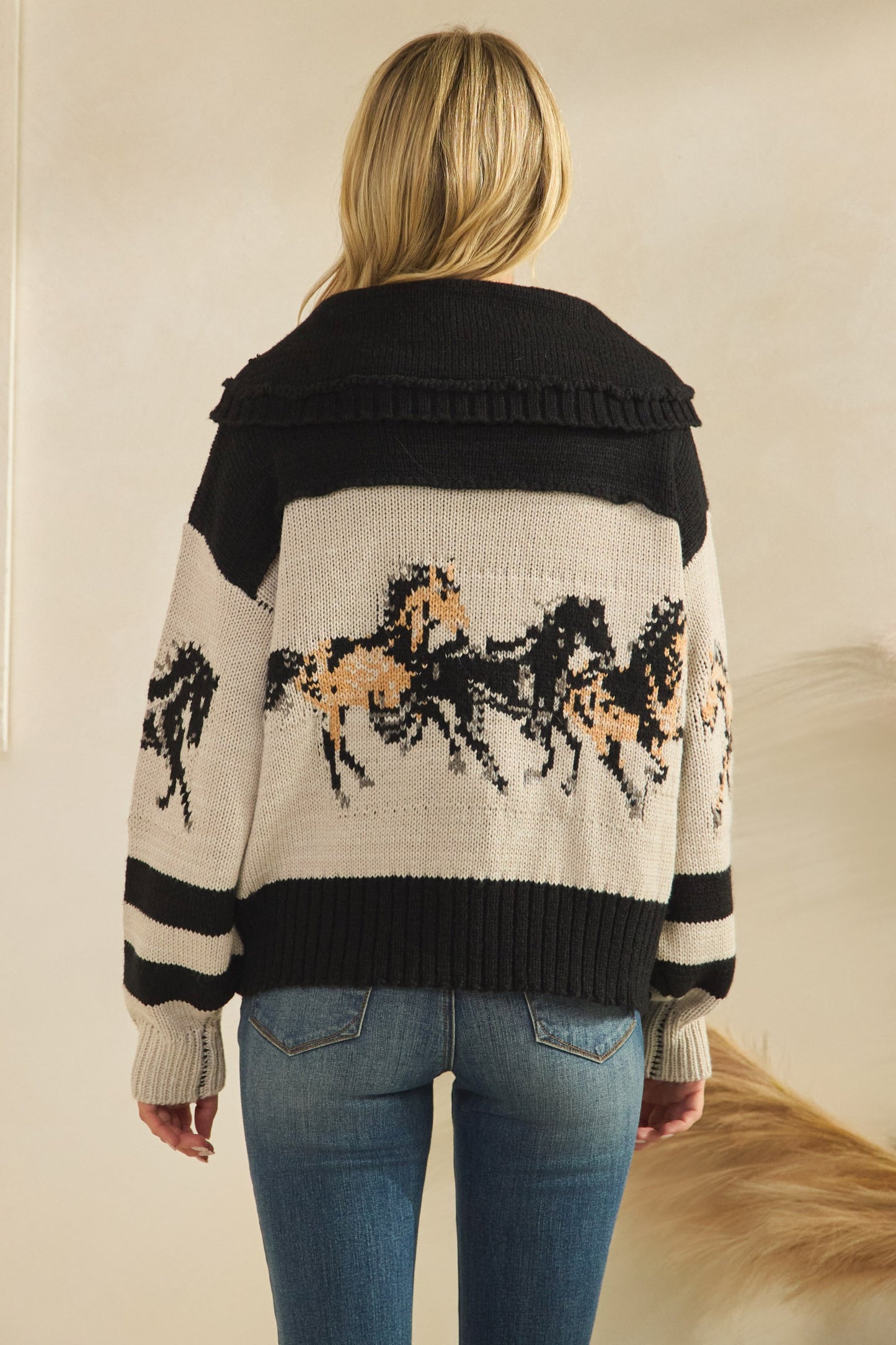 Button Up Horse Cardi