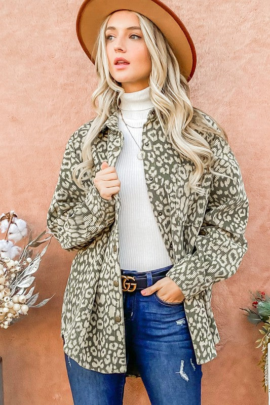 Leopard Corduroy Jacket