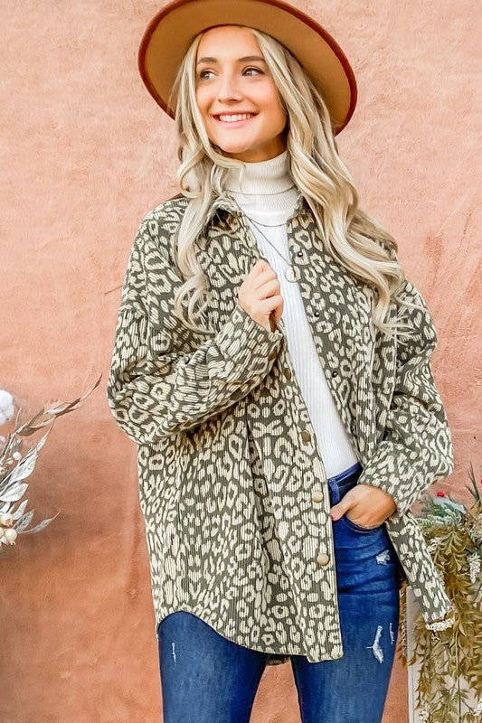 Leopard Corduroy Jacket