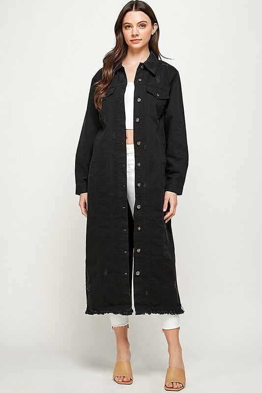 Black Denim Trench