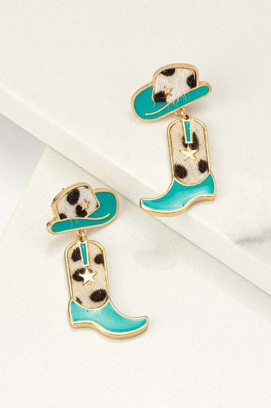 Cutesy Western Earring Turq