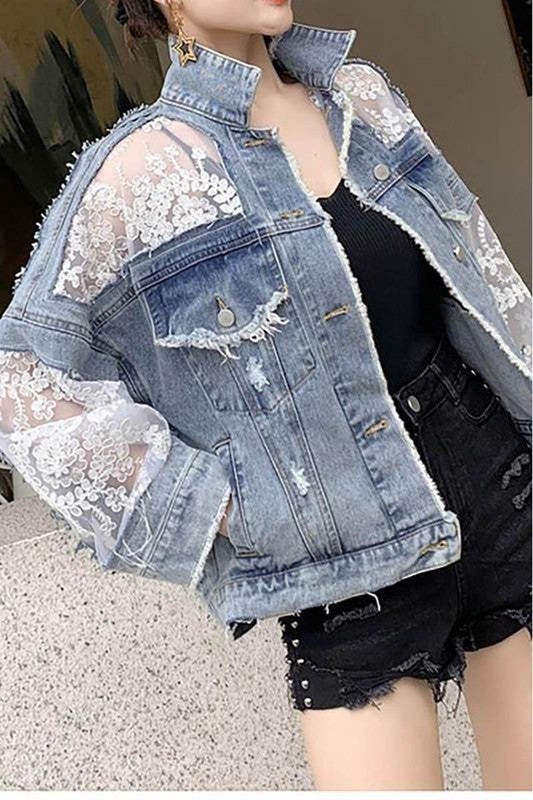 Lace Denim Jacket