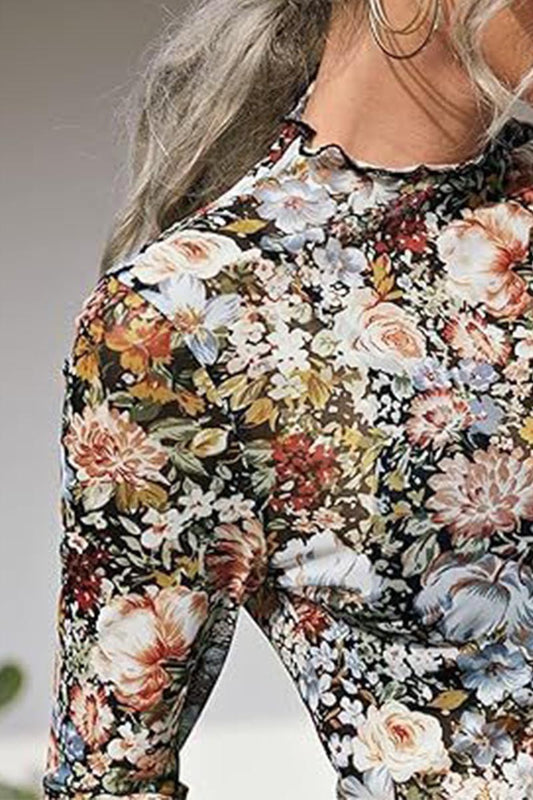 Floral Mesh Top