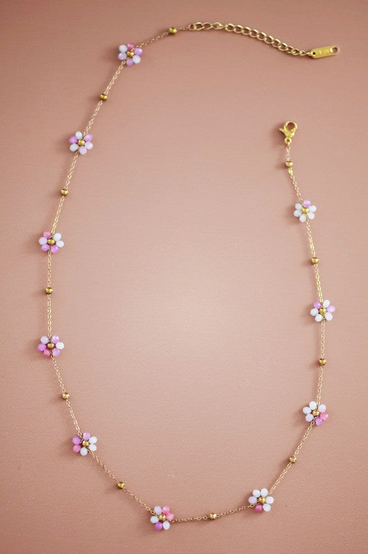 Daisy Pink Necklace