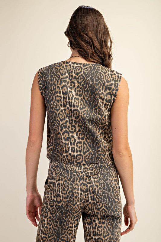 Leopard Tie Vest