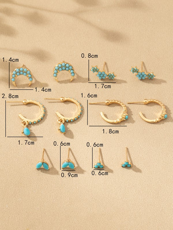 Moon Turquoise Earrings