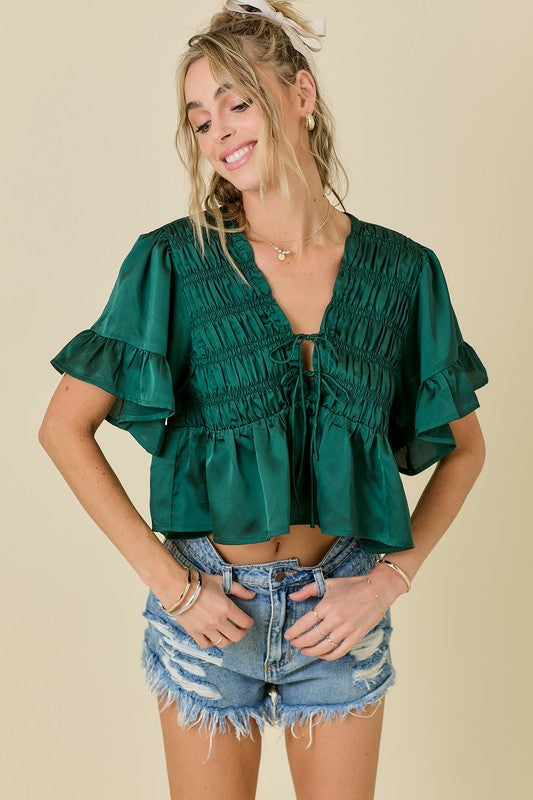 Ruffle Silk Top