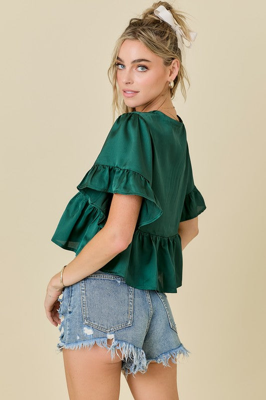 Ruffle Silk Top