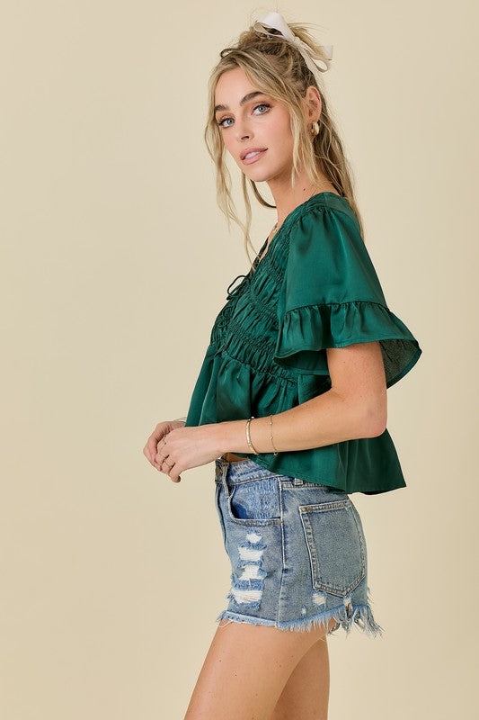 Ruffle Silk Top