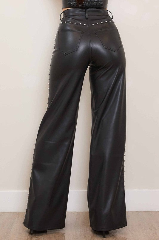 Pearl Wide Leg Leather