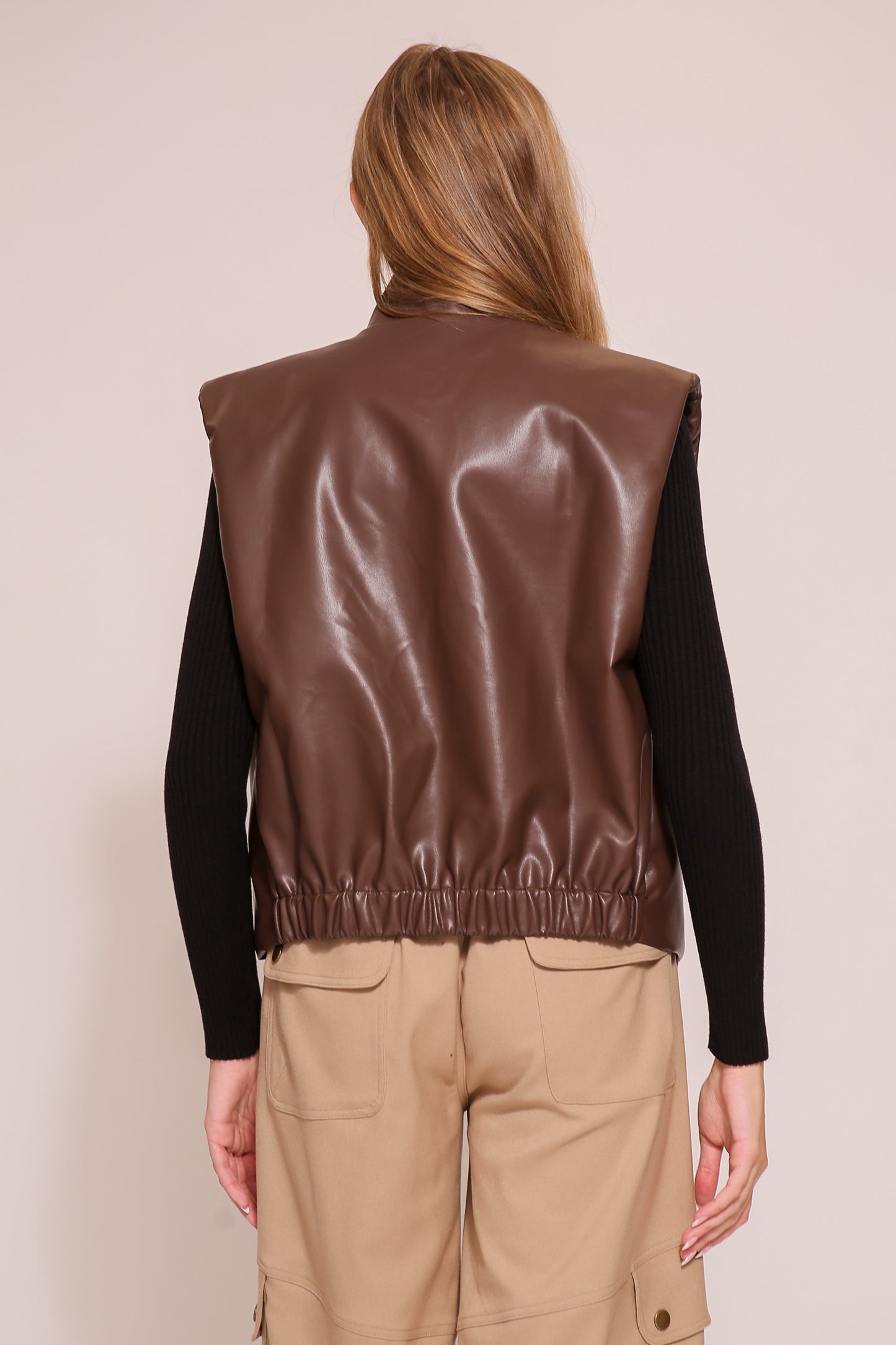 Padded Leather Vest