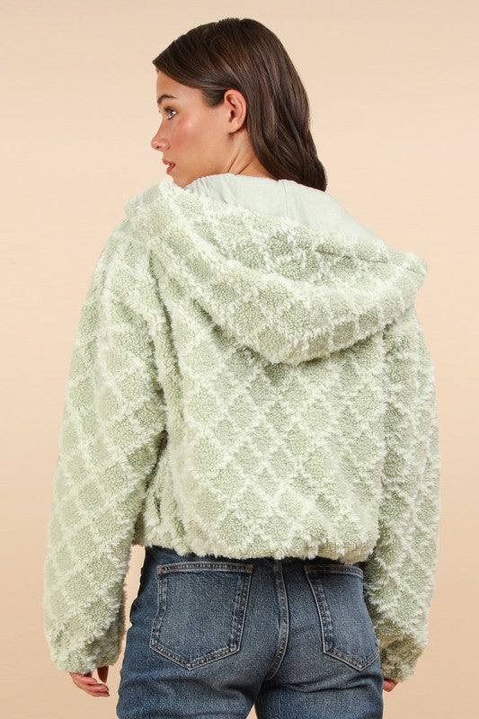 Fuzzy Textured Jacket Sage