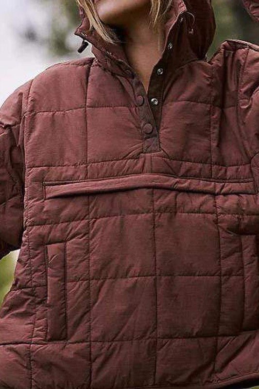 Oversized Hooded Pullover Chocolate