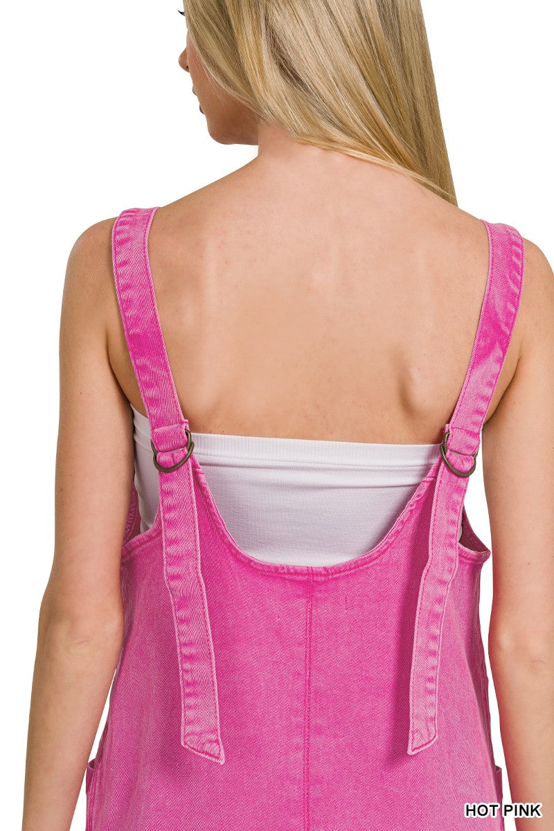 Pink Denim Romper