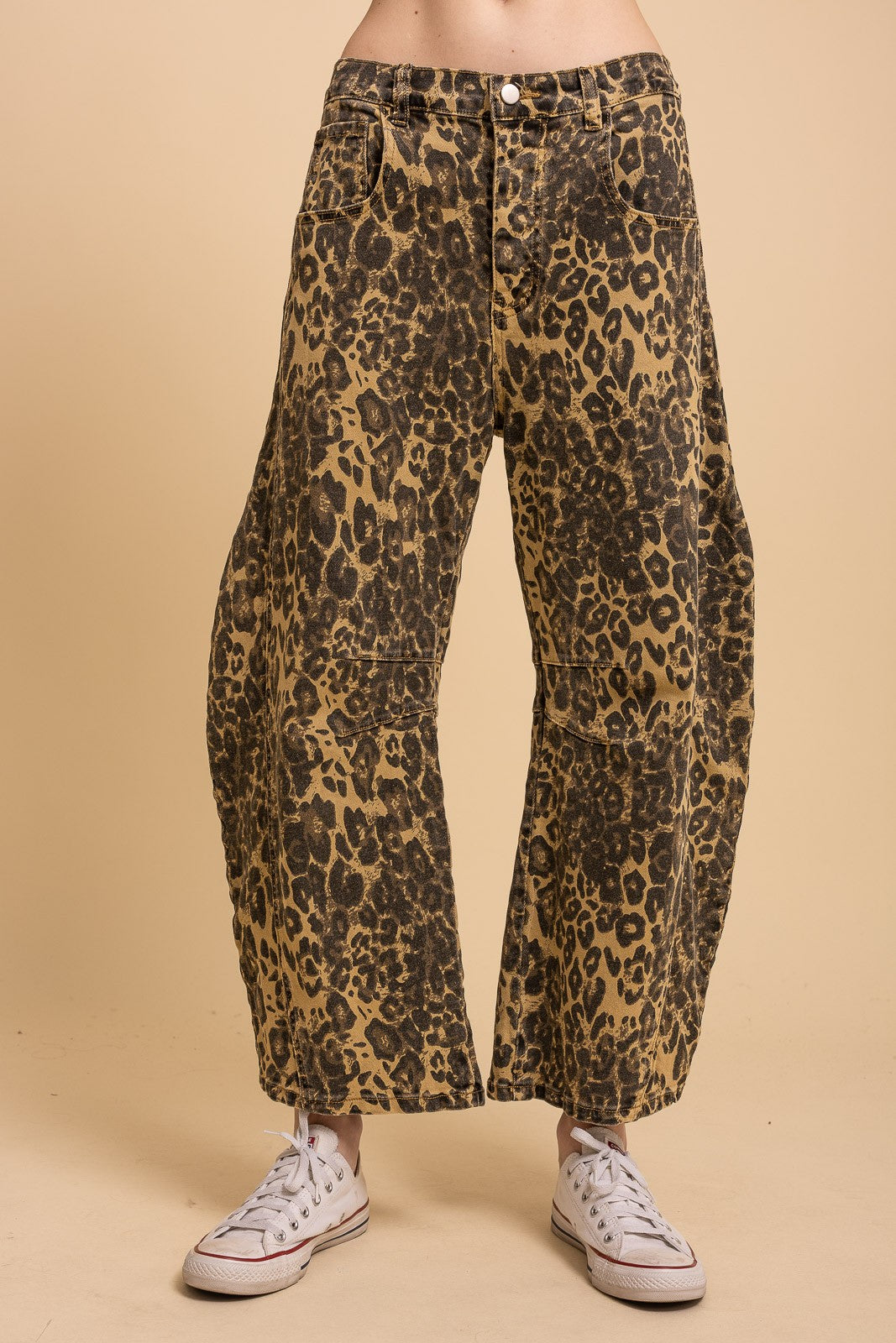 Leopard Barrel Jeans