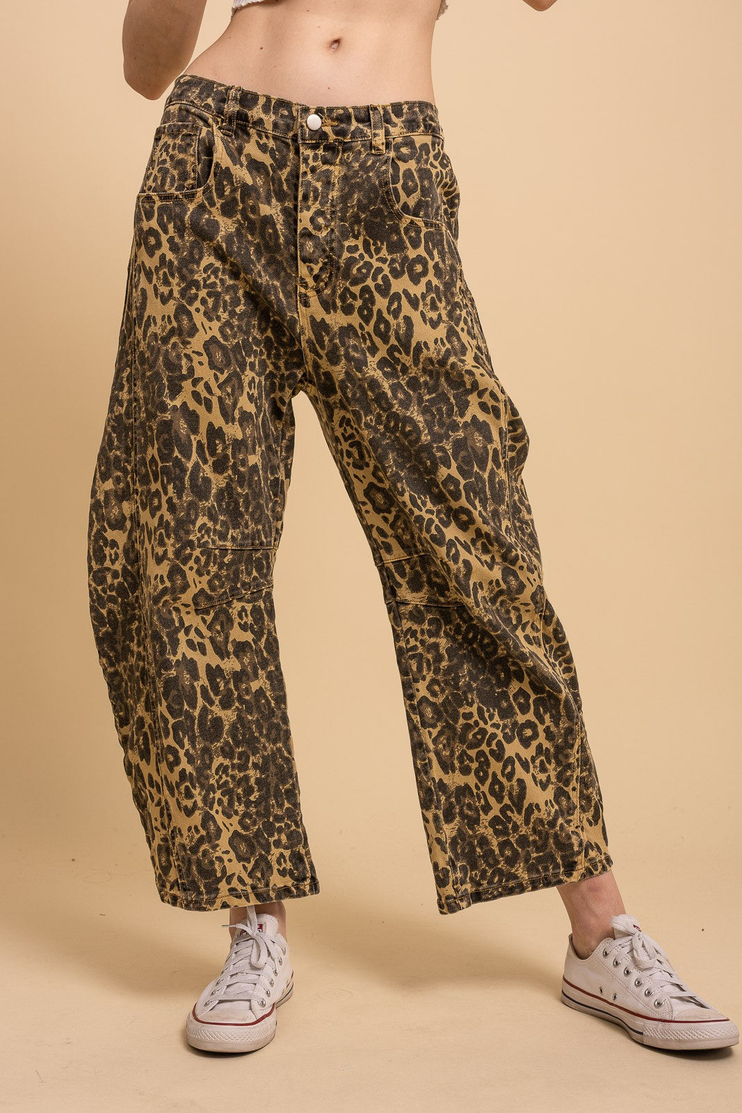 Leopard Barrel Jeans