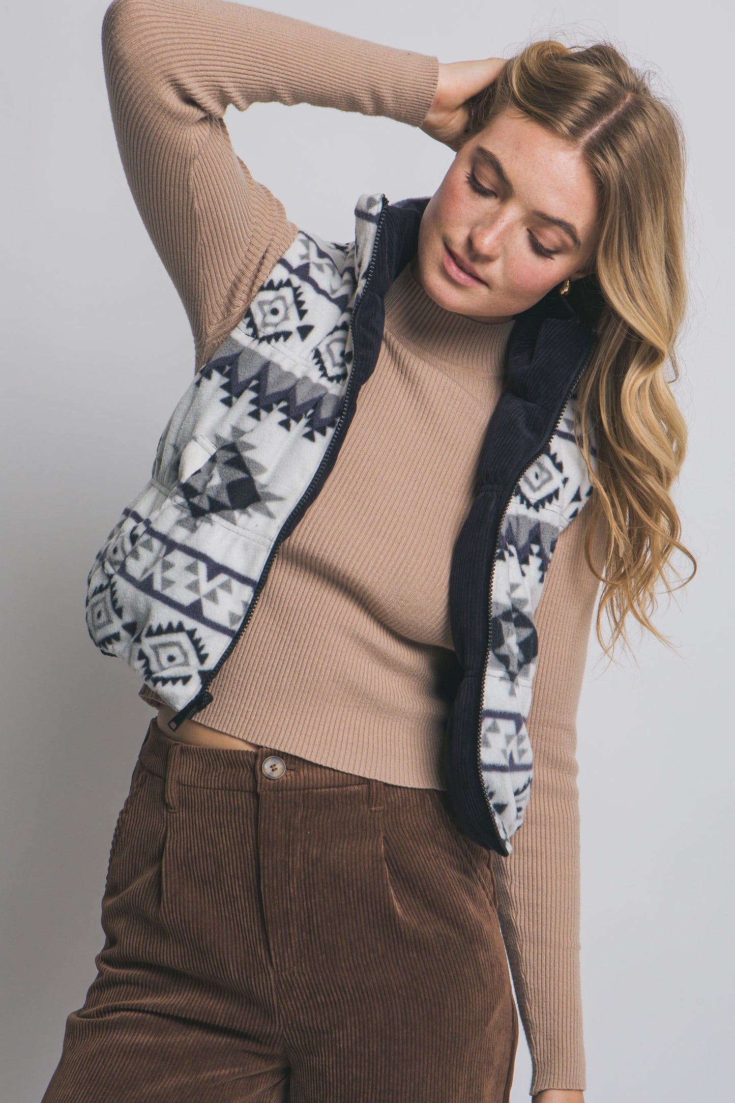 Reversible Western Vest Black