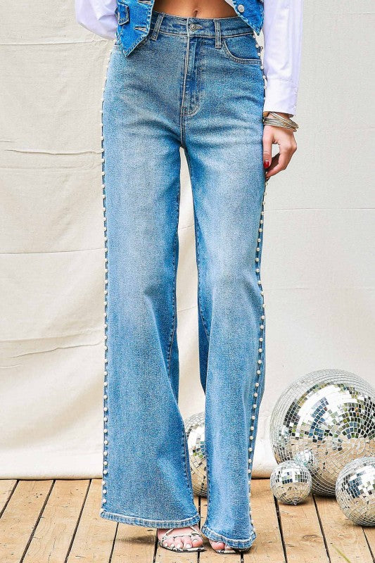 Pearl Wide Leg Light Denim