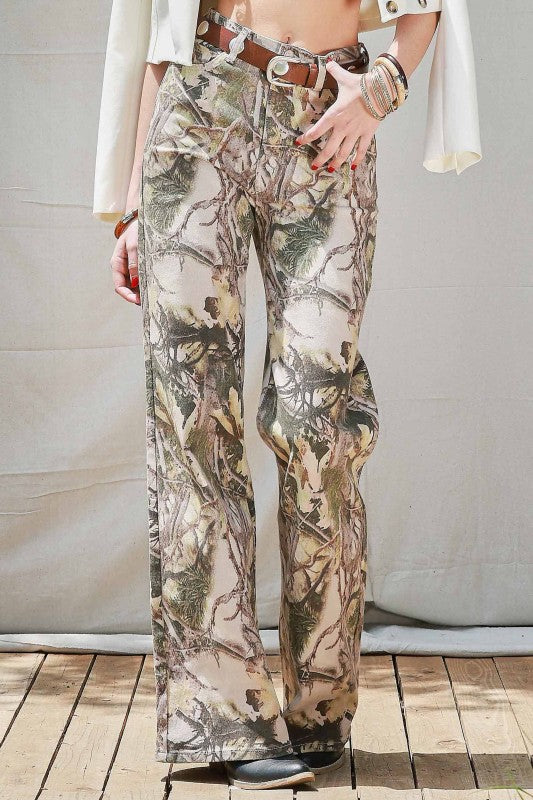 Camo Print Wide Leg