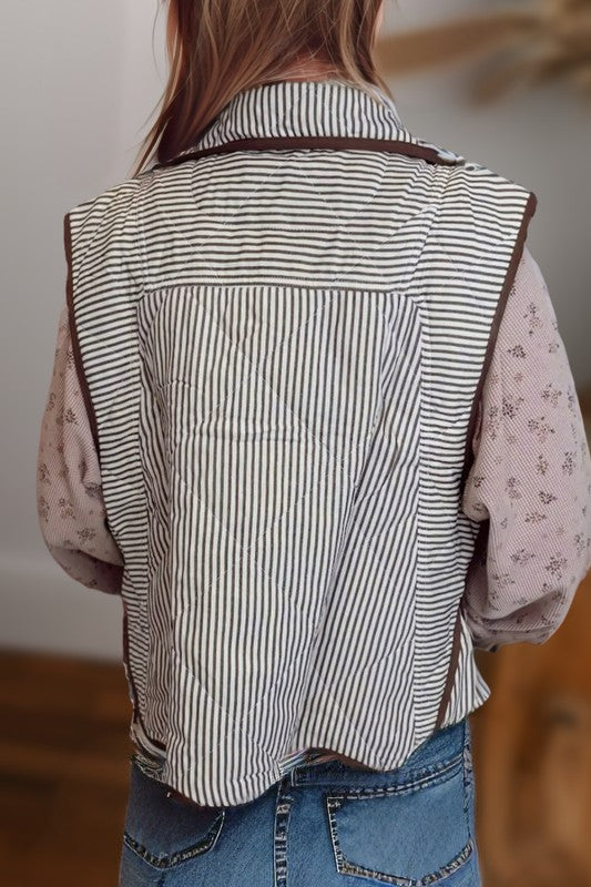 Snap Closure Vest Black