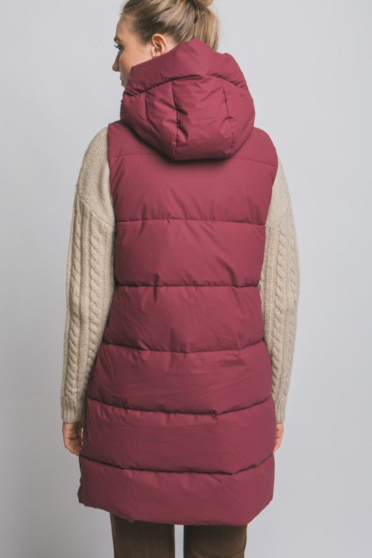Puffer Vest Burgundy