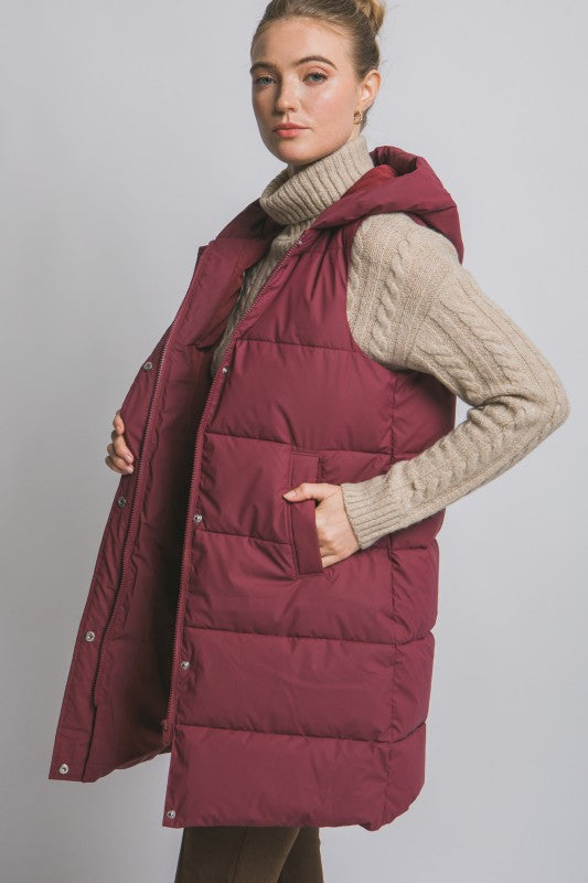 Puffer Vest Burgundy