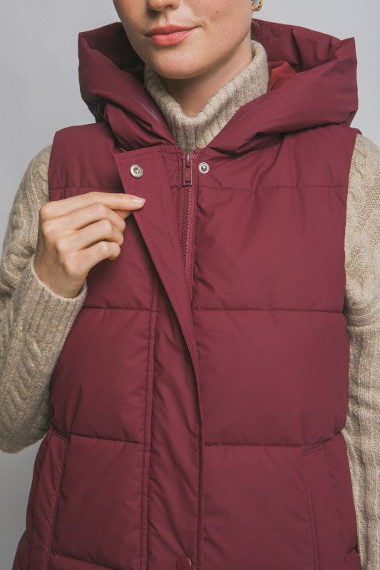 Puffer Vest Burgundy