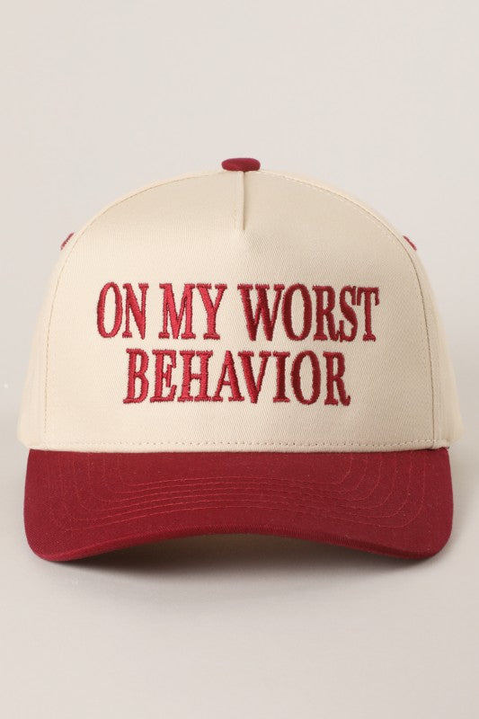 On My Worst Behavior Burgundy