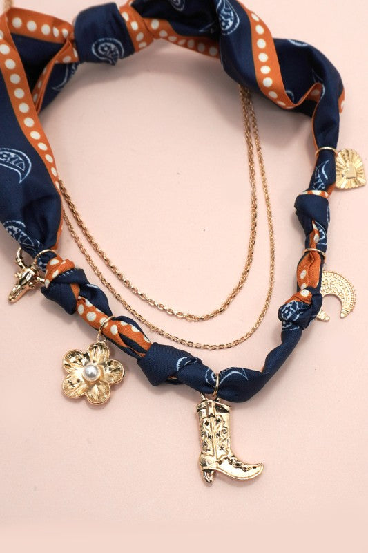 Charm Necklace Navy