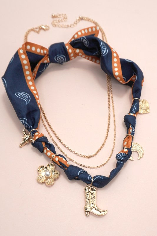 Charm Necklace Navy