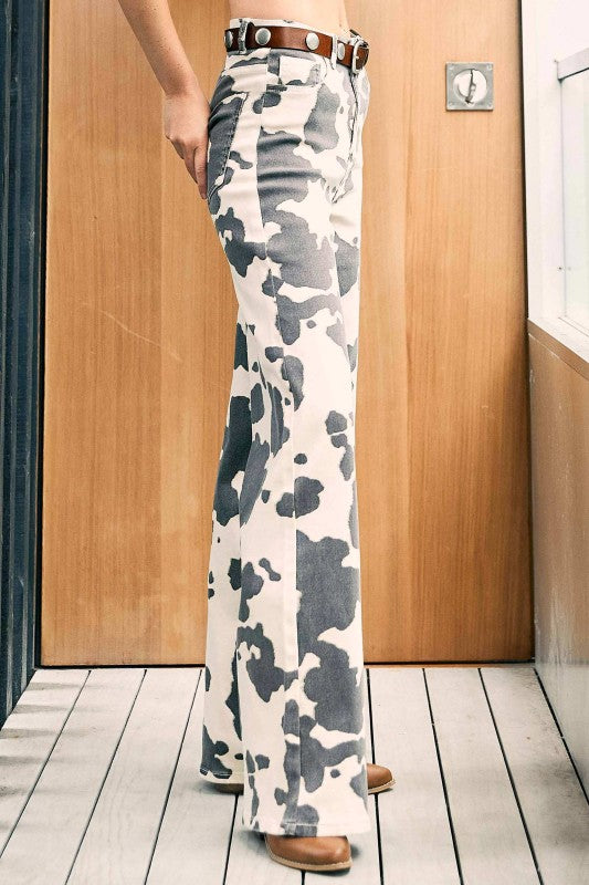 Cow Print Wide Leg