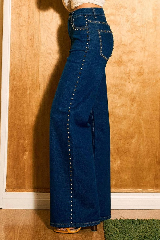 Pearl Wide Leg Dark Denim