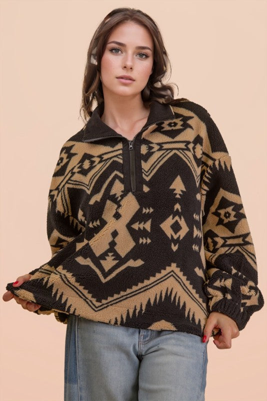 Aztec Pullover Black