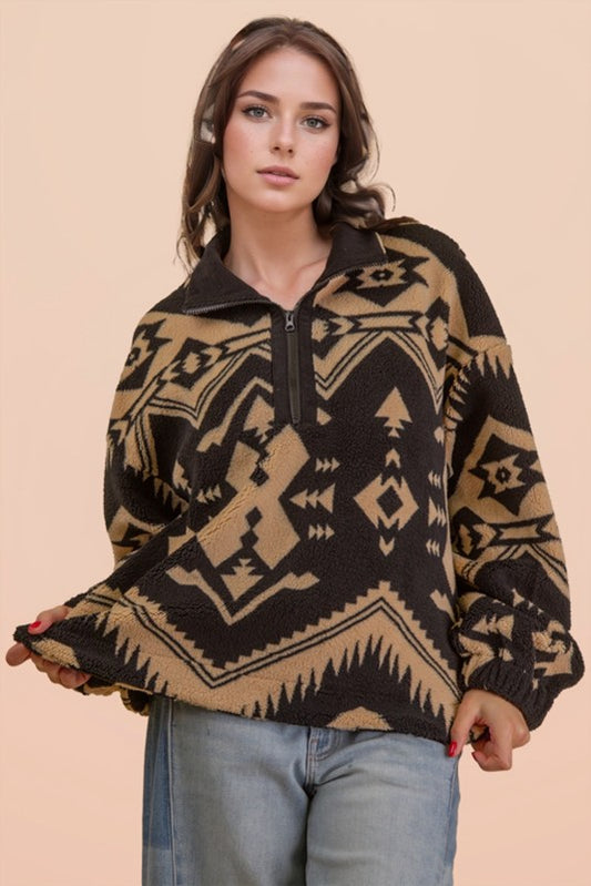 Aztec Pullover Black
