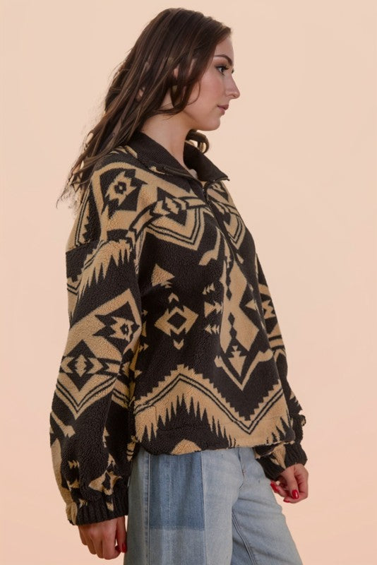 Aztec Pullover Black